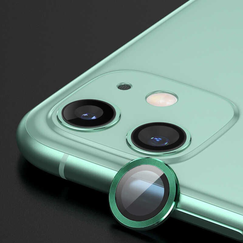 iPhone 12 CL-02 Kamera Lens Koruyucu Yeşil