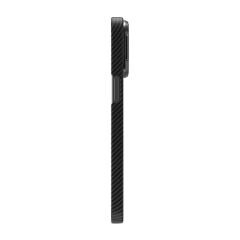 iPhone 15 Pro Max Kılıf Magsafe Şarj Özellikli 600D Kevlar Krek Karbon Standlı Kapak