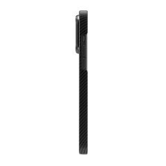 iPhone 15 Pro Max Kılıf Magsafe Şarj Özellikli 600D Kevlar Krek Karbon Standlı Kapak