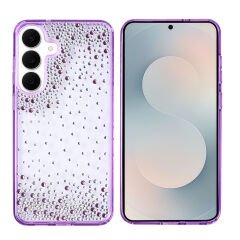 Samsung Galaxy S25 FE Kılıf Airbag Tasarımlı Damla Taşlı Şeffaf Pera Silikon Kapak Siyah