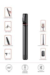 C10 Çok Amaçlı Tripod Kumandalı Selfie Çubuğu 183 Cm Siyah