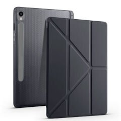 Samsung Galaxy Tab S9 FE Kılıf Tri Folding Kalem Bölmeli Standlı Kılıf Rose Gold