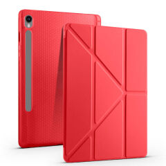 Samsung Galaxy Tab S9 FE Kılıf Tri Folding Kalem Bölmeli Standlı Kılıf