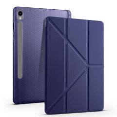 Samsung Galaxy Tab S9 FE Kılıf Tri Folding Kalem Bölmeli Standlı Kılıf Kırmızı