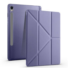 Samsung Galaxy Tab S9 FE Kılıf Tri Folding Kalem Bölmeli Standlı Kılıf Kırmızı