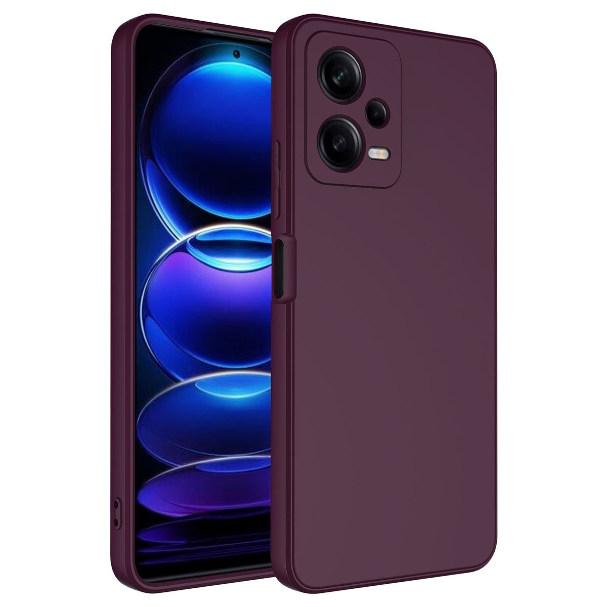 Xiaomi Redmi Note 12 5G Kamera Korumali Mara Lansman Kapak kılıf Koyu Mor