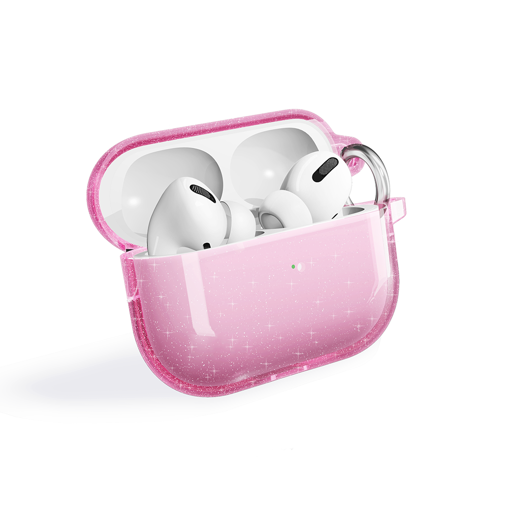Airpods Pro 2 Allstar Airbag 32 Parlayan Simli Saydam Renkli Kılıf Pembe