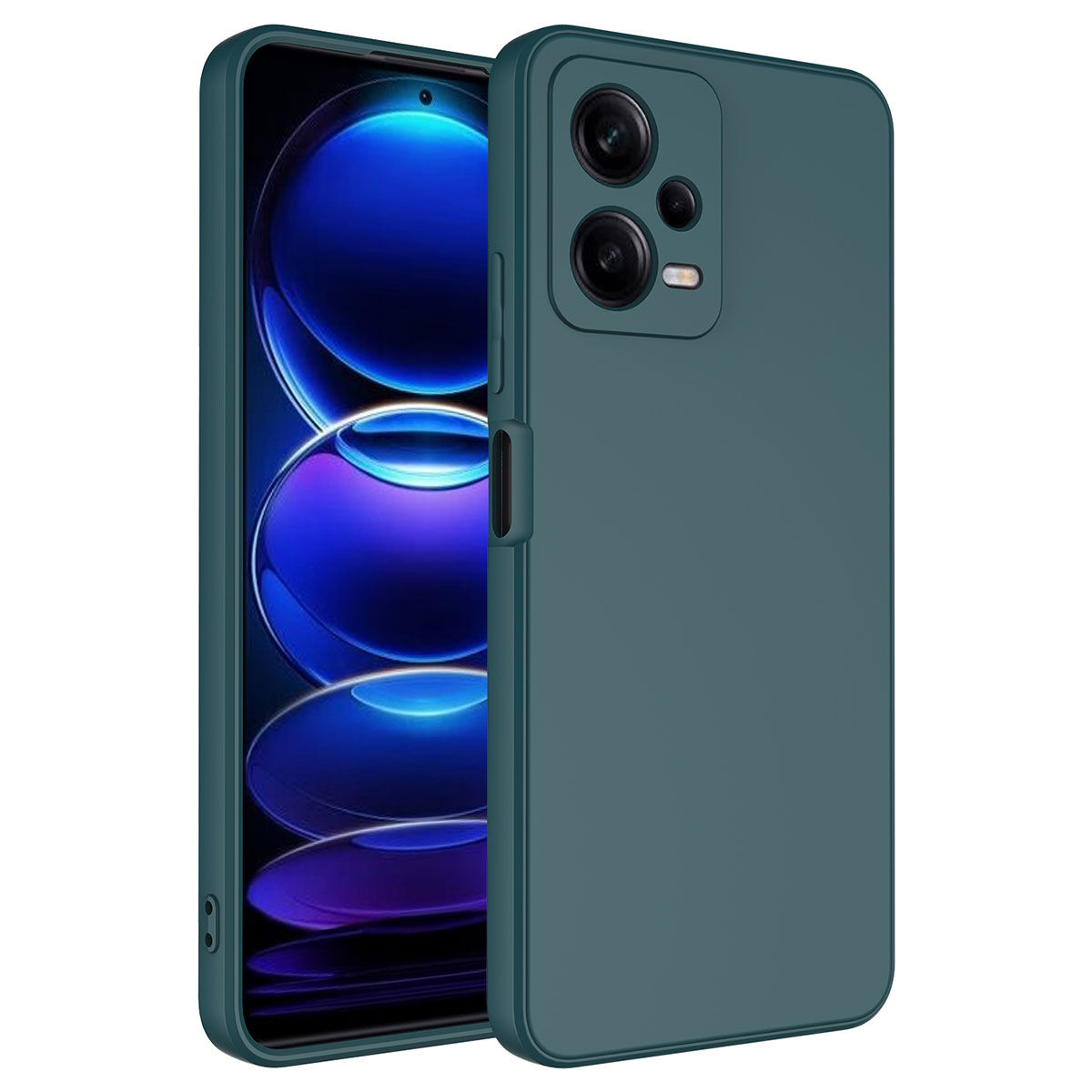 Xiaomi Redmi Note 12 5G Kamera Korumali Mara Lansman Kapak kılıf Koyu Yeşil