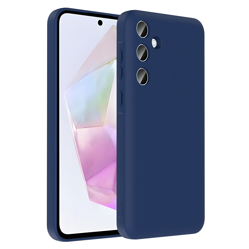 Samsung Galaxy A56 Kılıf Kamera Korumalı Kartlık Hazneli Vitra Kapak Lacivert