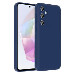 Samsung Galaxy A56 Kılıf Kamera Korumalı Kartlık Hazneli Vitra Kapak Lacivert
