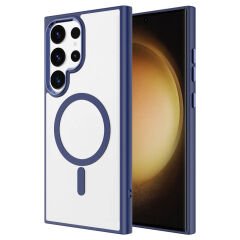 Samsung Galaxy S24 Ultra Kılıf Magsafe Şarj Özellikli Krom Magsafe Silikon Kapak