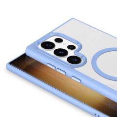 Samsung Galaxy S24 Ultra Kılıf Magsafe Şarj Özellikli Krom Magsafe Silikon Kapak