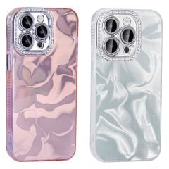 iPhone 14 Pro Max Kılıf Airbagli Parlak Taş Detay Tasarımlı Esila Kapak