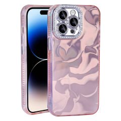 iPhone 14 Pro Max Kılıf Airbagli Parlak Taş Detay Tasarımlı Esila Kapak