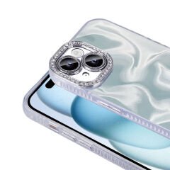 iPhone 15 Plus Kılıf Airbagli Parlak Taş Detay Tasarımlı Esila Kapak