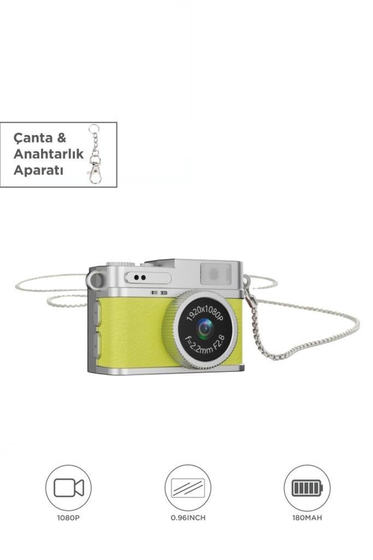 Dijital Fotoğraf Makineleri Video Kamera Mini Anahtarlık 1080P CMR35 Sarı