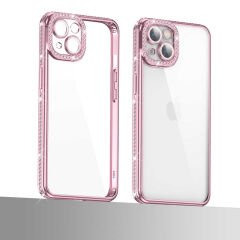 iPhone 13 Kılıf Kamera Korumalı Taşlı  Mina Kapak