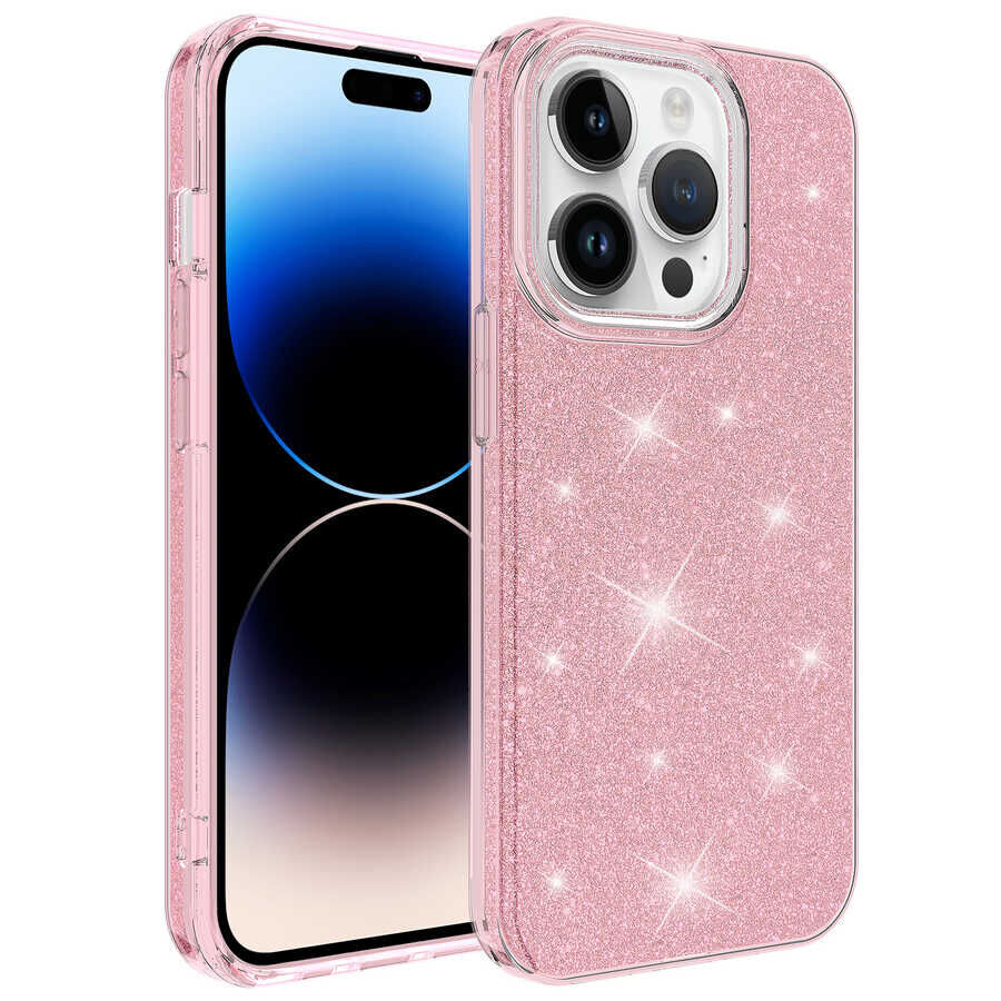 iPhone 14 Pro Kılıf Shining Silikon Pembe