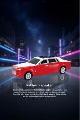 Bluetooth Hoparlör Rolls-Royce Görünümlü Araba Led Ekranlı 15W TWS FM USB Speaker D82 Kırmızı