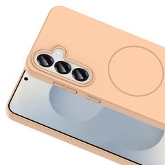 Samsung Galaxy S24 Kılıf Kablosuz Şarj Özellikli Ruby Silikon Kapak