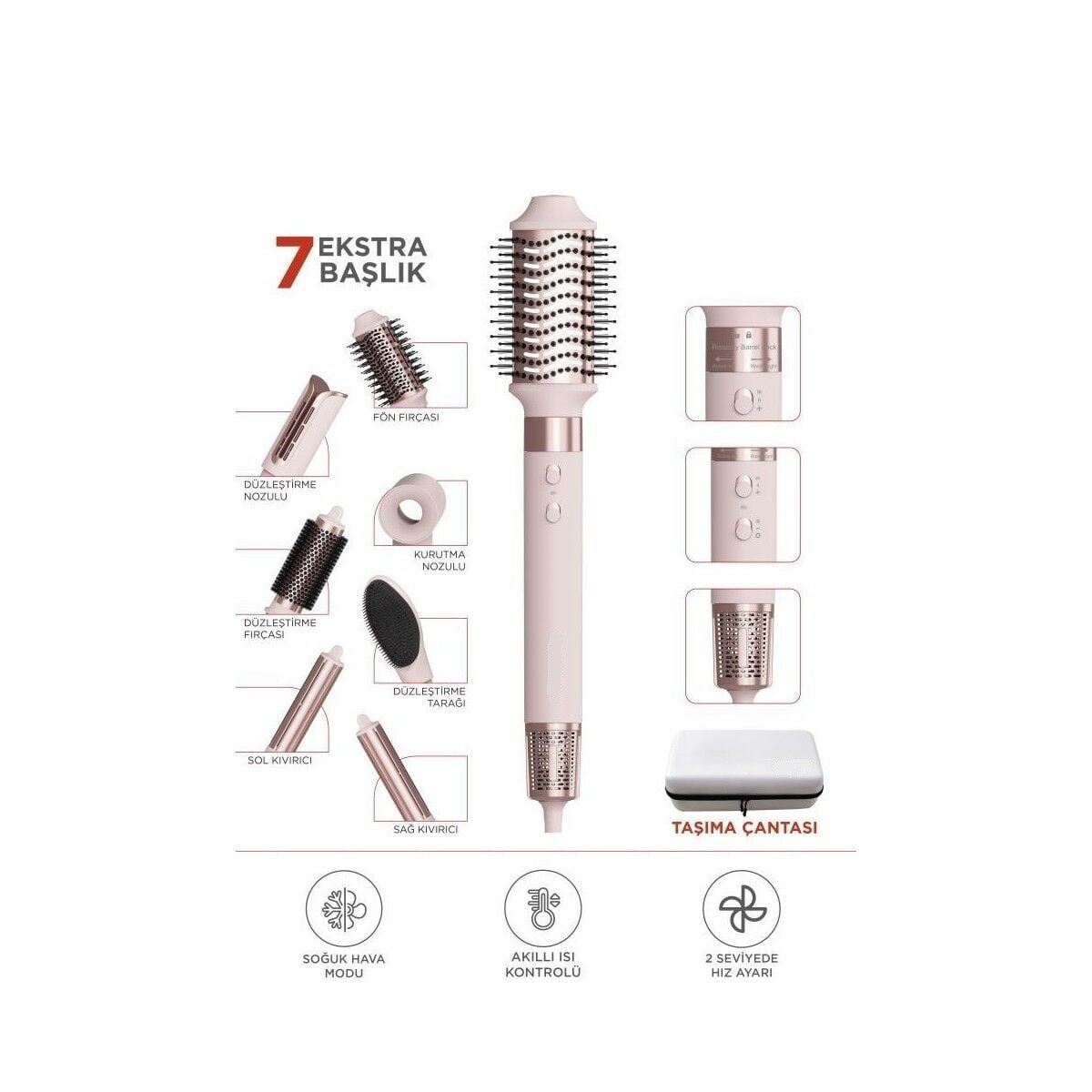 7 In 1 Hava Üflemeli Saç Şekillendirici Airwrap Compact Saç Kurutma Fön Makinesi