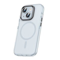 iPhone 15 Plus Kılıf Airbagli Magsafe Wireless Şarj Özellikli Klaptika Kapak Kılıf Pembe