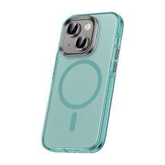 iPhone 15 Plus Kılıf Airbagli Magsafe Wireless Şarj Özellikli Klaptika Kapak Kılıf Pembe