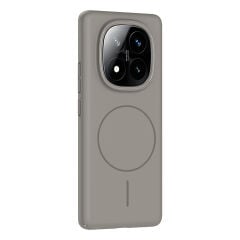 Xiaomi Redmi Note 14 Pro Plus Kılıf Kablosuz Şarj Özellikli Ruby Silikon Kapak Desert Titanyum