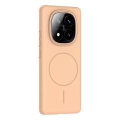 Xiaomi Redmi Note 14 Pro Plus Kılıf Kablosuz Şarj Özellikli Ruby Silikon Kapak Desert Titanyum