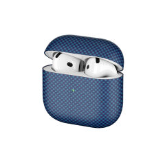 Airpods 4 Airbag 43 600D Karbon Fiber Kulaklık Kılıfı Lacivert