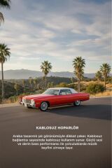 Bluetooth Hoparlör Cadillac 1969 Görünümlü Retro  Klasik Araba Tasarımlı 10W FM USB TWS Speaker D83 Kırmızı