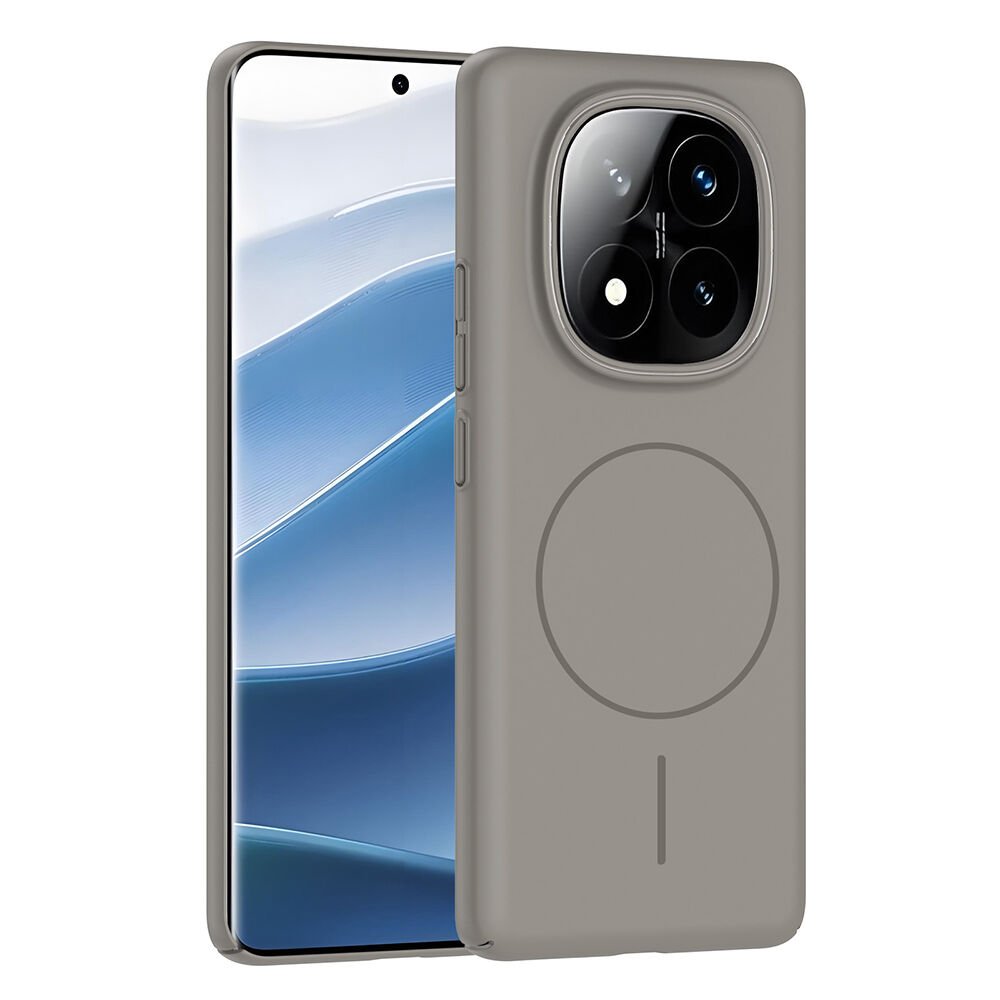 Xiaomi Redmi Note 14 Pro Plus Kılıf Kablosuz Şarj Özellikli Ruby Silikon Kapak Gri