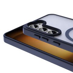 Samsung Galaxy S24 FE Kılıf Kablosuz Şarj Özellikli Mat Arka Yüzey Sio Kapak Siyah