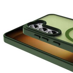 Samsung Galaxy S24 FE Kılıf Kablosuz Şarj Özellikli Mat Arka Yüzey Sio Kapak Siyah