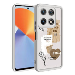 İnfinix Note 30 Pro Kılıf Kamera Korumalı Baskılı Arka Yüzey Klas Kapak Siyah
