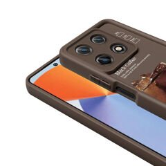 İnfinix Note 30 Pro Kılıf Kamera Korumalı Baskılı Arka Yüzey Klas Kapak Açık Kahve