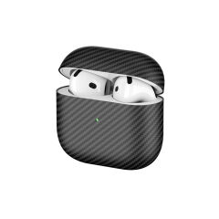 Airpods 4 Airbag 43 600D Karbon Fiber Kulaklık Kılıfı Siyah