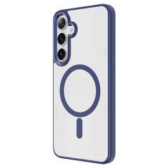 Samsung Galaxy S24 Kılıf Magsafe Şarj Özellikli Krom Magsafe Silikon Kapak Lacivert