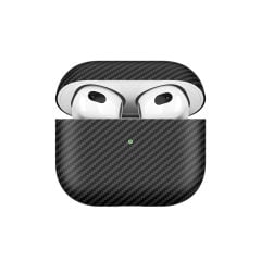 Airpods 3. Nesil Airbag 43 600D Karbon Fiber Kulaklık Kılıfı Siyah