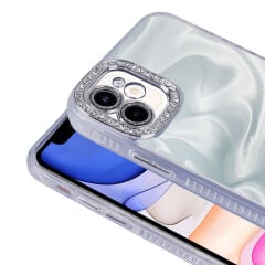 iPhone 12 Kılıf Airbagli Parlak Taş Detay Tasarımlı Esila Kapak
