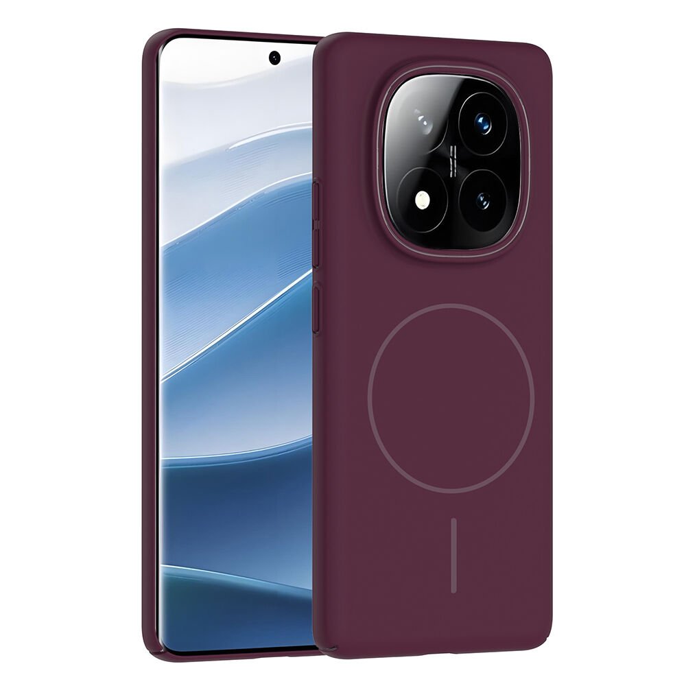 Xiaomi Redmi Note 14 Pro Plus Kılıf Kablosuz Şarj Özellikli Ruby Silikon Kapak Mürdüm