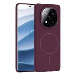 Xiaomi Redmi Note 14 Pro Plus Kılıf Kablosuz Şarj Özellikli Ruby Silikon Kapak Mürdüm