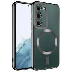 Samsung Galaxy S23 Plus Kılıf Magsafe Wireless Şarj Özellikli Setro Silikon Siyah