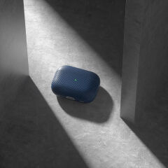 Airpods Pro 2 Airbag 43 600D Karbon Fiber Kulaklık Kılıfı Lacivert