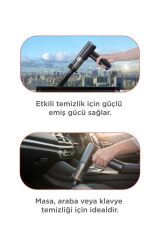 Araç İçi Süpürge 22.000PA Süper Güçlü Emiş USB-C Şarjlı Mini 8000 Mah Araba El Süpürgesi LT102