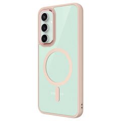 Samsung Galaxy S23 FE Kılıf Wireless Şarj Özellikli Krom Magsafe Silikon Kapak