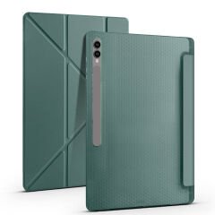 Samsung Galaxy Tab S9 Ultra Kılıf Tri Folding Kalem Bölmeli Standlı Kılıf Lacivert