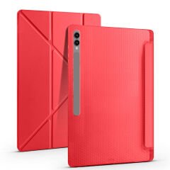 Samsung Galaxy Tab S9 Ultra Kılıf Tri Folding Kalem Bölmeli Standlı Kılıf Lacivert