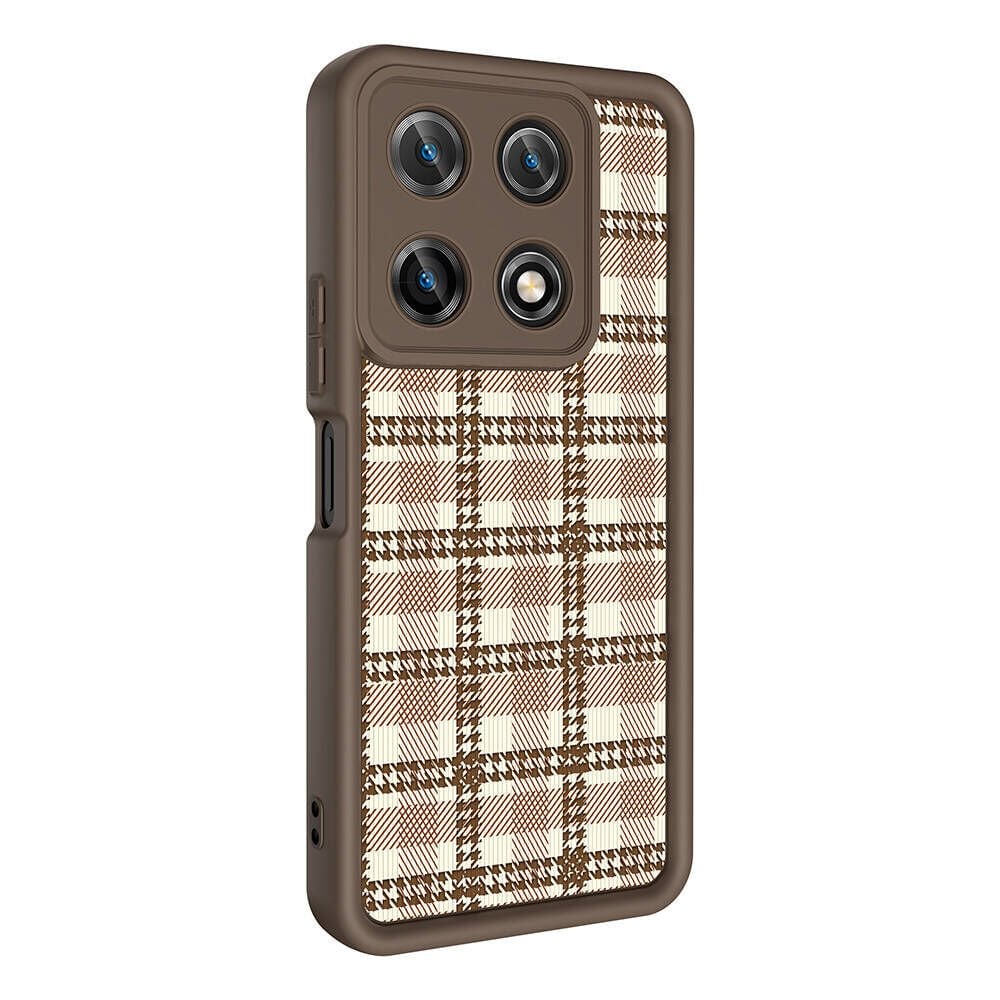 İnfinix Note 30 Pro Kılıf Kamera Korumalı Baskılı Arka Yüzey Klas Kapak Açık Kahve