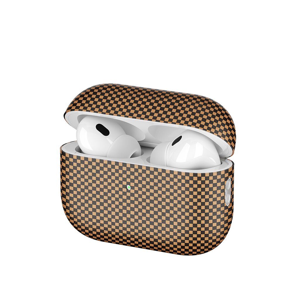 Airpods Pro 2 Airbag 43 600D Karbon Fiber Kulaklık Kılıfı Gold